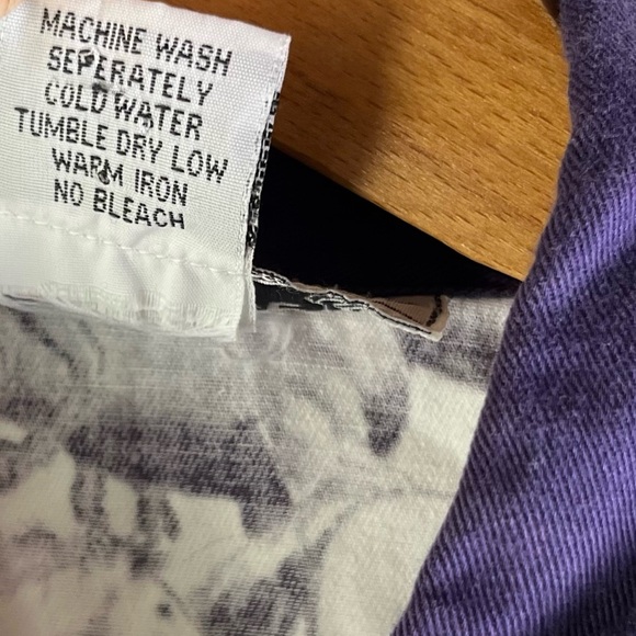 Vintage Adobe Rose 1995 Shirt Womens Large Western Horses Allover Print Purple - Picture 7 of 16